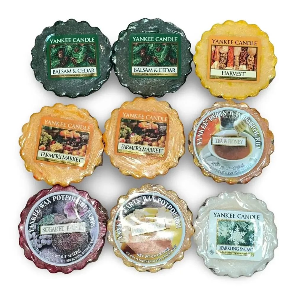 Lot of 9 Vintage Yankee Candle Wax Tarts Fall Winter Holiday Rare Retired Y2K